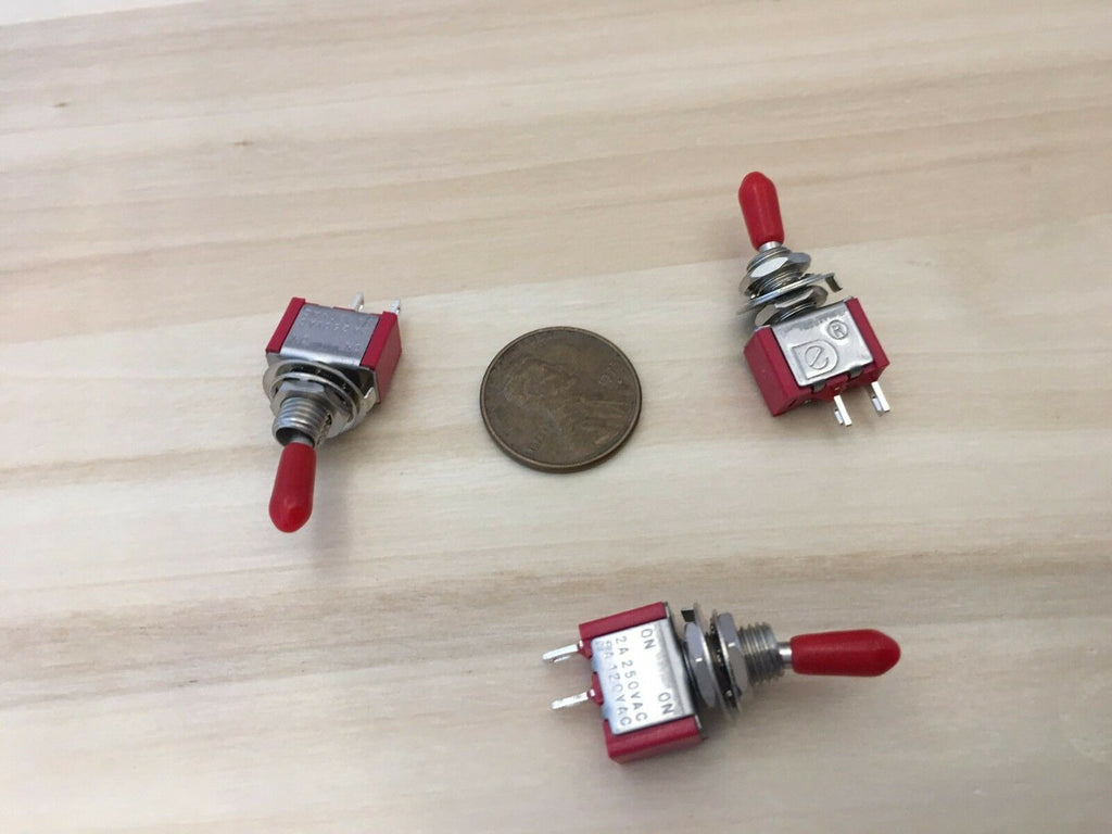 3 () Sleeve cap RED () 5A ON-OFF Toggle Switch SPST 6mm 1/4 125v 12v on off C17