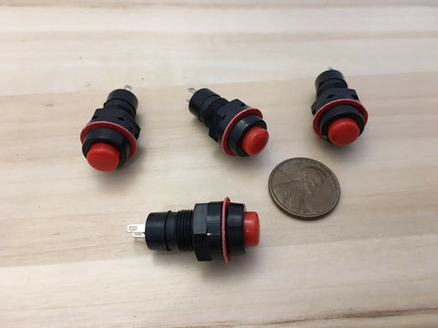4 Pieces RED latching 10mm hole Self-locking Push Button Switch ON/OFF C31