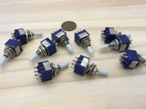 10x Sleeve White latching 6 Pin ON/ON Toggle Switch 6A 125VAC useless box DPDT A