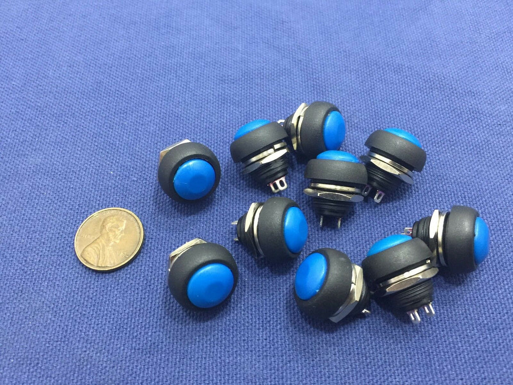10x Blue MOMENTARY N/O normally open PUSH BUTTON SWITCH DC (on) off TK0304 A7