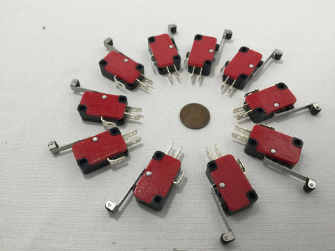10 pieces 10x 10pcs Roller Lever Arm Micro Switches AC dc 12 250V HV-156-1C25 b4