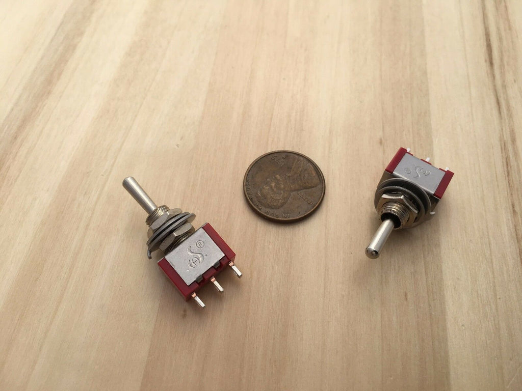 2 Pieces SPDT RED 3 Pins 12v Momentary 6mm Toggle Switch 5a 125v C35