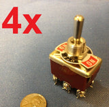 4 Pieces (RED) DPDT momentary switch on/off/on (ON)-OFF-(ON) Centre Off
