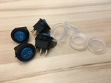 4 Pieces BLUE WATERPROOF 12V LED Rocker switch on off 3pin lighted car boat C28