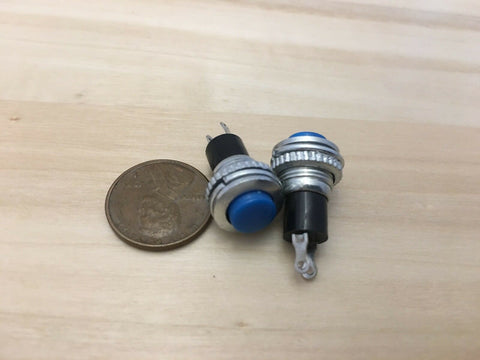 2 Pieces BLUE Momentary PUSH BUTTON SWITCH normally open 10mm on off DS-316 C21