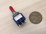 1 x RED Sleeve cap Latching 6 Pin DPDT ON OFF ON Toggle Switch 6A 125VAC B24