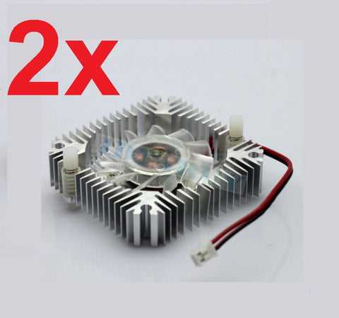 2 PCS 55mm 2PIN Aluminum Snowhite Cooling Fan Heatsink Cooler  VGA CPU FS006 B7