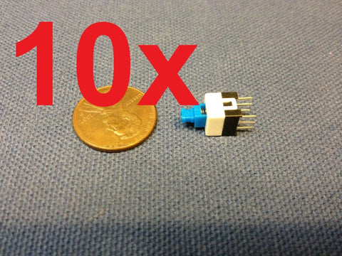 10 Pieces - (6 PIN Latching 7x7mm Mini Tactile Push Button Switch On-Off DIP c14