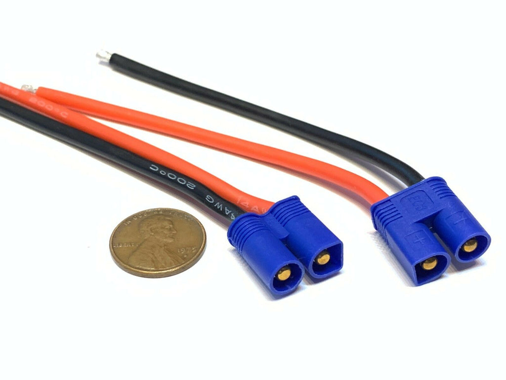 2 Pieces RC Male EC3 Adapter wired connector A3