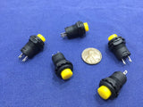 5 Pieces Yellow small N/O Momentary 12mm push button Switch round 12v on off C2