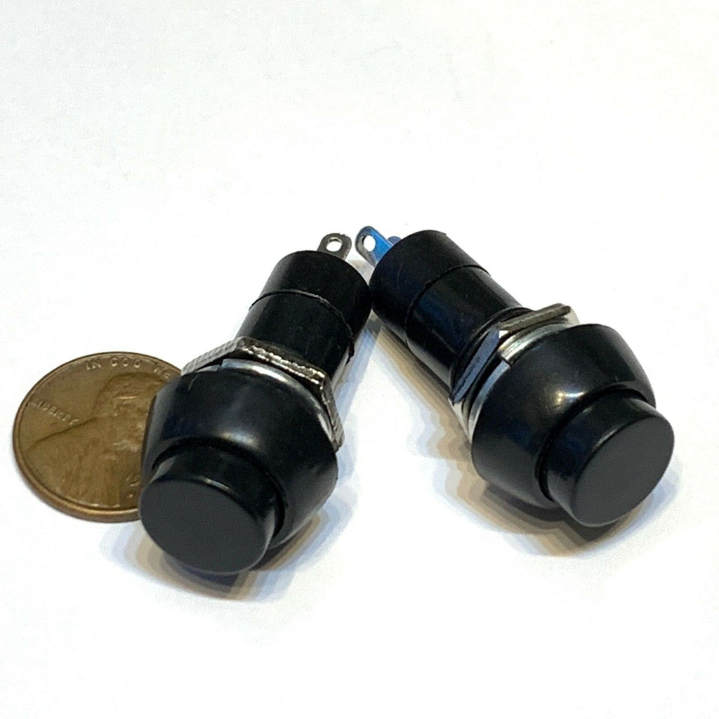 2 Pieces black momentary PUSH BUTTON SWITCH DC 6A N/O normally open on/off C11