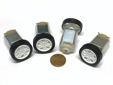 4 pieces  White 130 motor 26MM Diameter rubber Car Robot Tire Wheel DC Motor C16