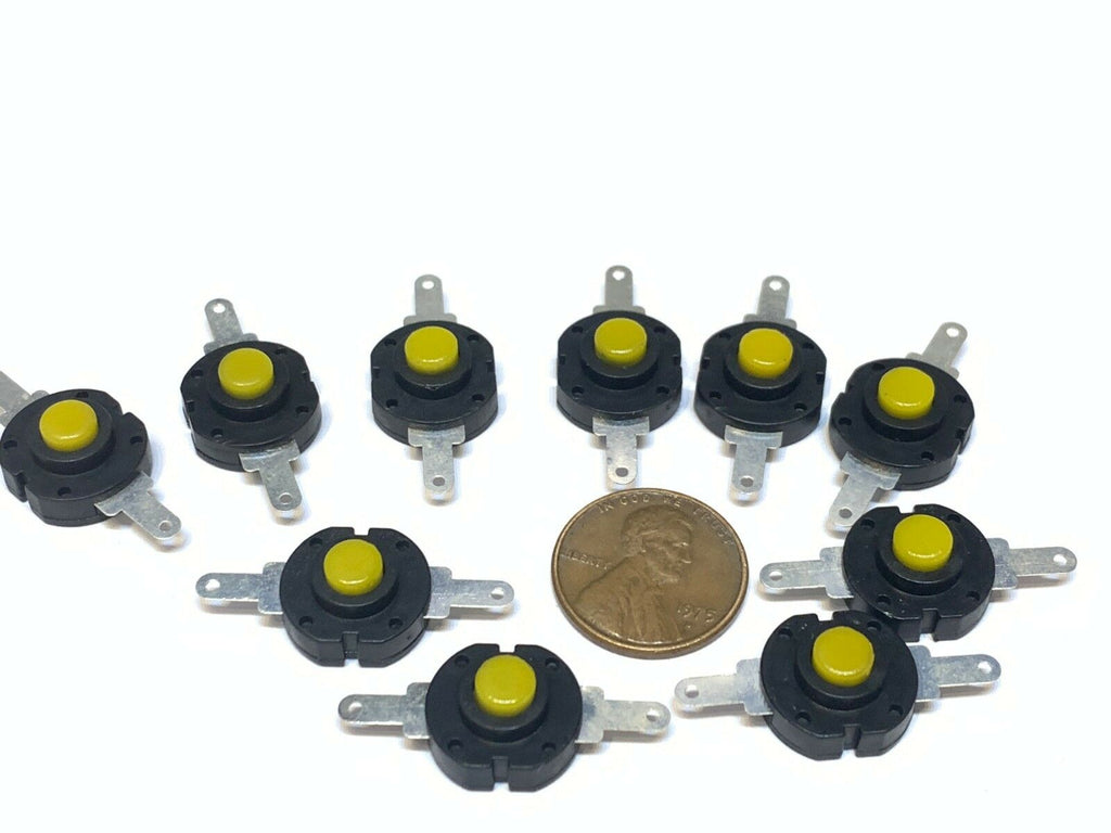 10 Pieces Yellow  Flashlight Button Latching Tactile Switch on Micro on/off B28