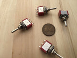 4 Pieces SPDT RED 3 Pins 12v Momentary 6mm Toggle Switch 5a 125v C35