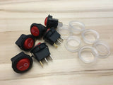 6 Pieces RED Waterproof 12V LED Rocker switch on off 3pin lighted car C28