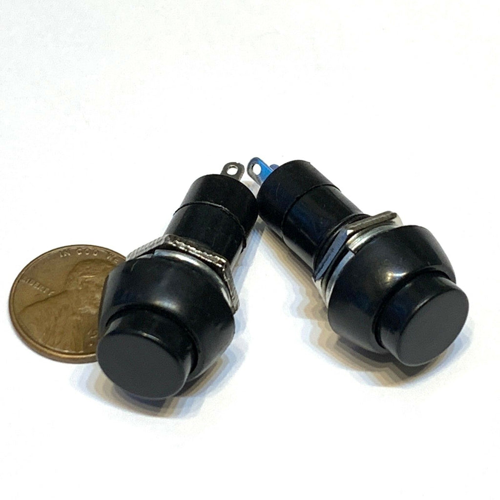 2 Pieces Black Latching PUSH BUTTON SWITCH DC 6A N/O normally open on/off C30