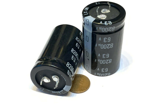 2 Pieces 8200uf 63v LS 30x50mm super capacitor 63V8200uF Snap-in PSU  A19