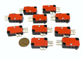 10 Pieces Bump Micro Limit Switch with no Lever v-15-1c25 15A 125/250VAC A14