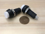 2 Pieces White Latching PUSH BUTTON SWITCH DC 6A N/O normally open on/off A12