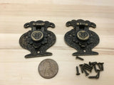 2x Antique Bronze Hasp Latch Wooden Box Mini Cabinet Buckle Locks Decorative C32