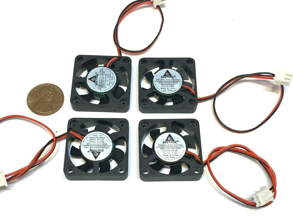 4 Pieces GDSTIME Fan 12v small 3cm 30x30x7 7mm 30mm 3007 2pin 3d printer cpu A31
