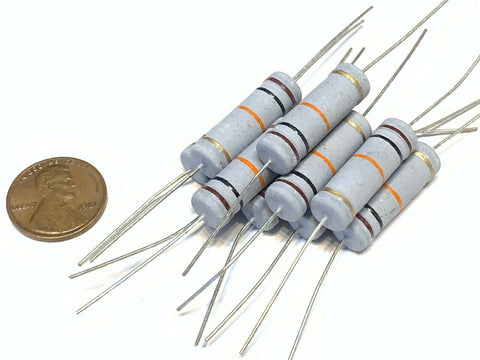 10 Pieces metal oxide film resistor 10K 5W 5% carbon ohm resistance A25