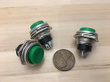 3 Pieces GREEN 16mm MOMENTARY N/O normally open PUSH BUTTON SWITCH DC on/off C24