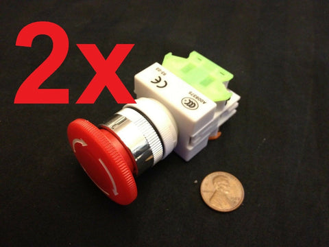 2 Pieces   660V 10A 40mm Red Sign Emergency Stop Switch Push Button Mushroom  a5