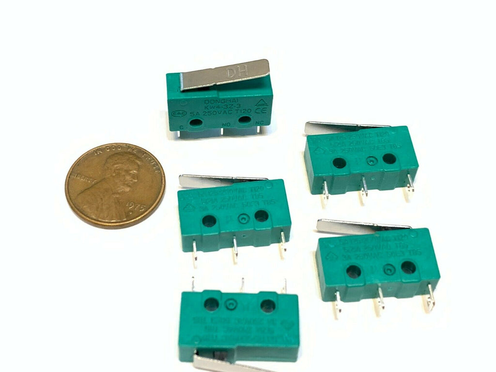5 Pieces Green T120 kw4-3z-3 N/C N/O Micro Limit Switch Lever 3d printer A16