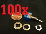 100x ON-OFF Toggle Switch SPST MTS-101 6mm 1/4 sub miniature on off 100pcs  b12