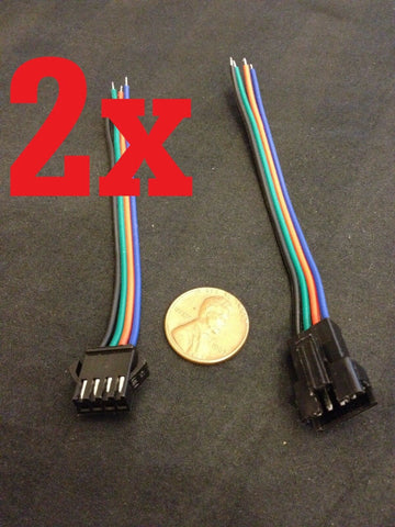 2 set jst 4 PIN Male Female RGB connector Wire Cable 3528 5050 SMD LED Strip a1