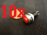 10x Momentary PUSH BUTTON SWITCH DC RED 10mm n/o car on/off DS-316 5A 125VAC b8