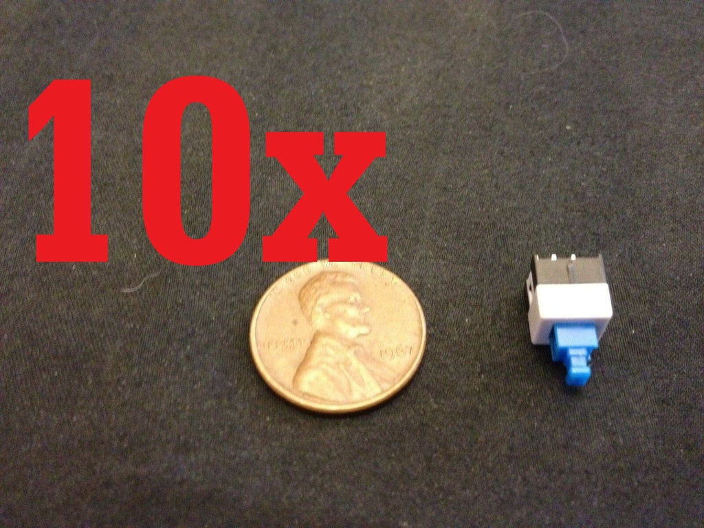 10x Push Button Latching Tactile Switch 7x7mm Blue Button 3-Pin Micro on/off b10
