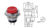Metal MOUNTS MOMENTARY N/O normally open PUSH BUTTON SWITCH DC RED  on/off  b9
