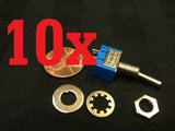 10x ON-OFF Toggle Switch SPST MTS-101 6mm 1/4 sub miniature on off 10pcs  b12